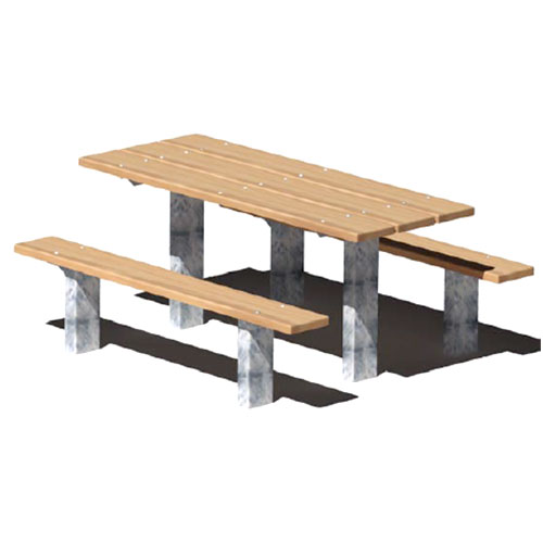CAD Drawings RJ Thomas Mfg. Co. / Pilot Rock APT Series: Multi Pedestal Rectangular Table w/ Lumber Planks ( AI-1747 )
