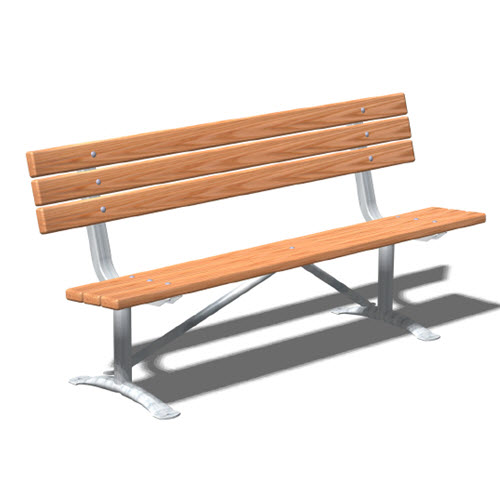 CAD Drawings RJ Thomas Mfg. Co. / Pilot Rock PCXB Series: Portable or Surface Mount Bench w/ Lumber Back & Seat