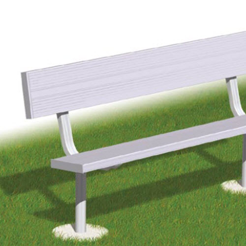 CAD Drawings RJ Thomas Mfg. Co. / Pilot Rock SCXB Series: Embedded Mount Bench w/ Aluminum Back & Seat 