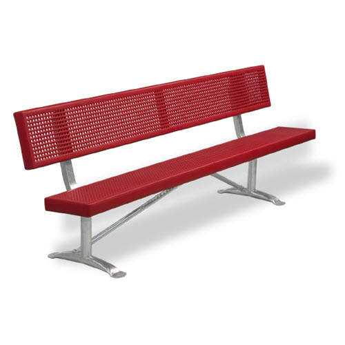 CAD Drawings RJ Thomas Mfg. Co. / Pilot Rock PCXB Series: Portable or Surface Mount Bench w/ H-Type Thermo-Plastic Coated Perforated Steel Back & Seat