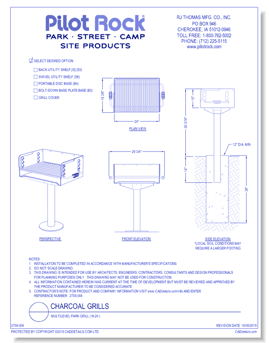 Charcoal Grills: Multilevel Park Grill ( N-24 )
