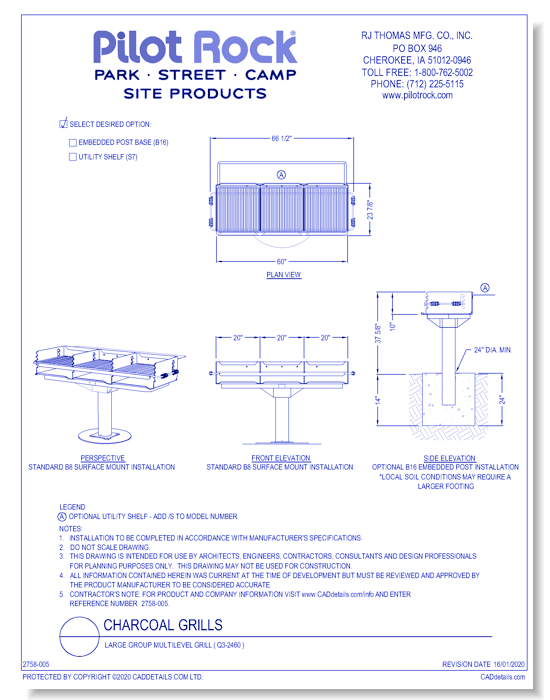 Charcoal Grills: Large Group Multilevel Grill ( Q3-2460 )