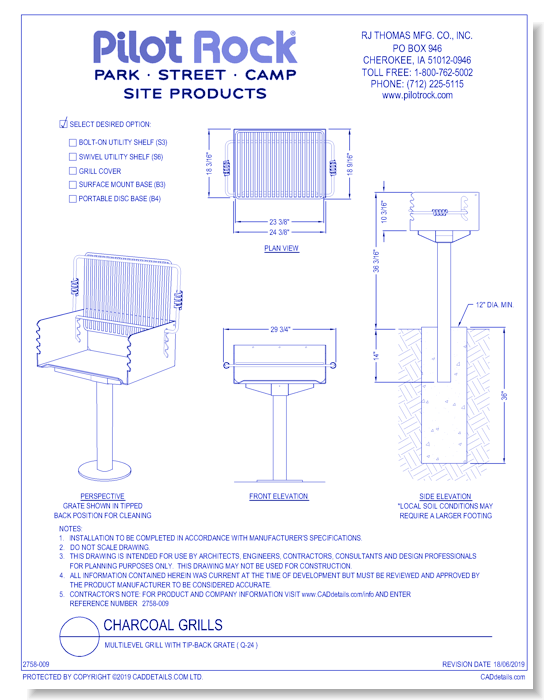 Charcoal Grills: Multilevel Grill with Tip-Back Grate ( Q-24 )