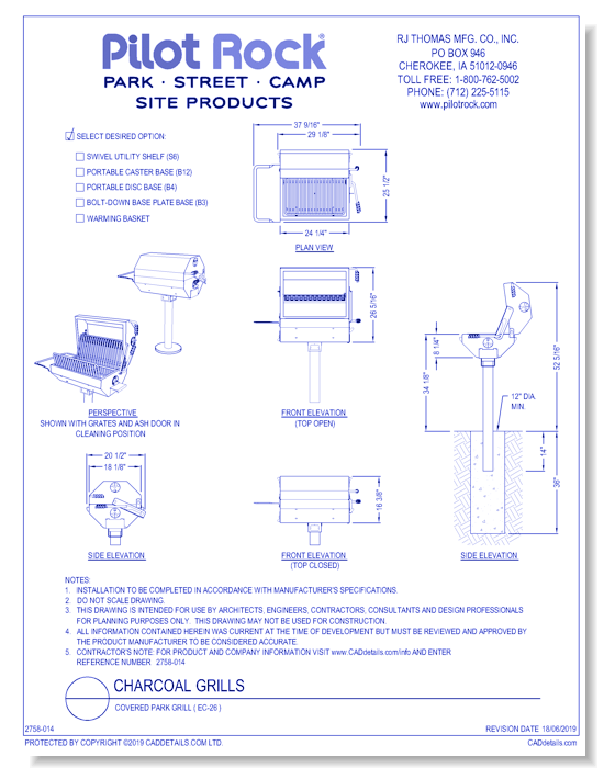 Charcoal Grills: Covered Park Grill ( EC-26 )