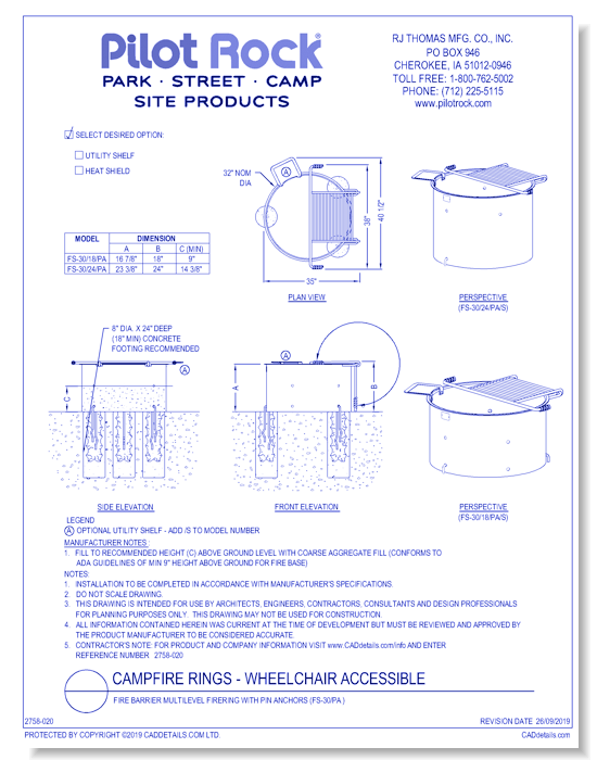 Campfire Rings: Wheelchair Accessible Firering ( FS-30 )