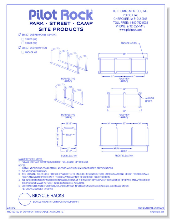 Bicycle Racks: Hitchin' Post Group ( HR )