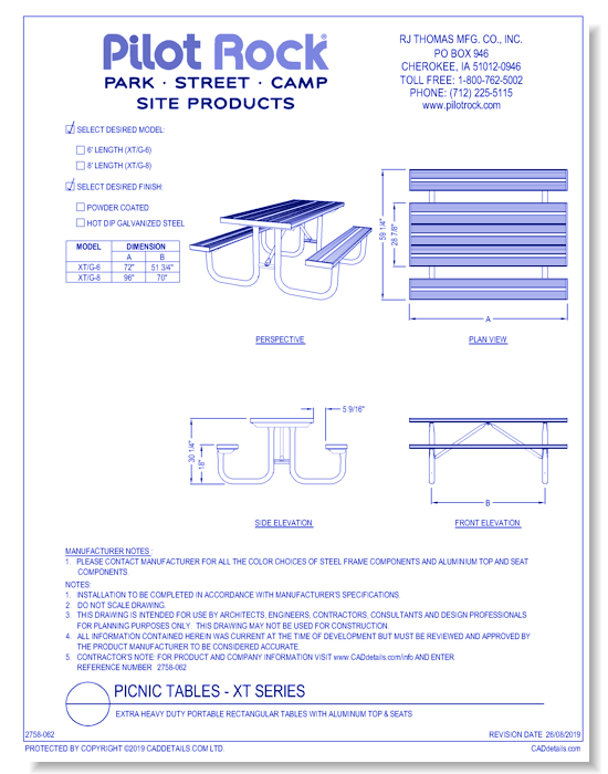 XT Series: Extra Heavy Duty Portable Rectangular Tables w/ Aluminum Top & Seats