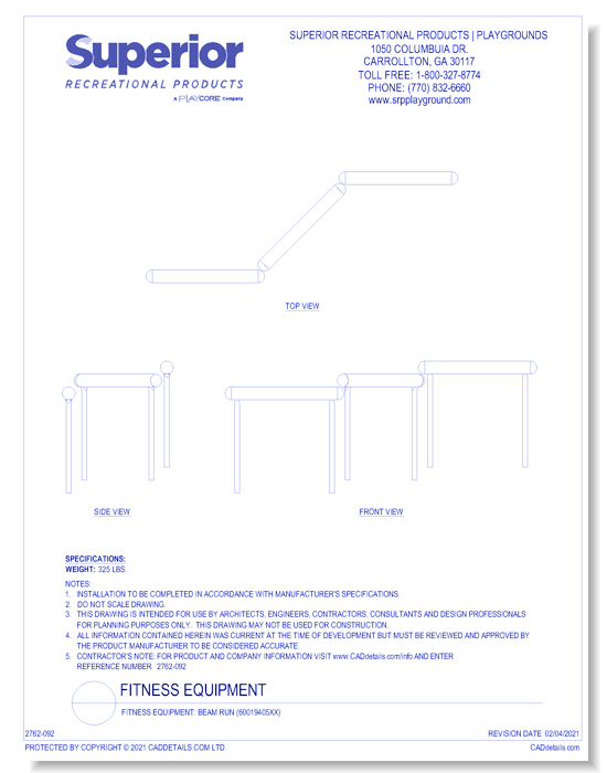 Fitness Equipment: Beam Run (60019405XX)