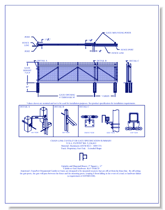 TransPort Link Cantilever Gate w/ Extended Uprights