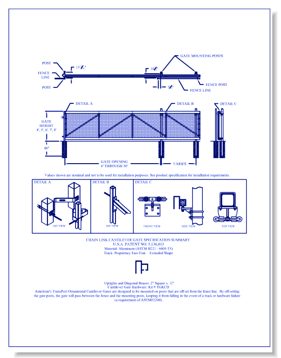 TransPort Link Cantilever Gate w/o Extended Uprights