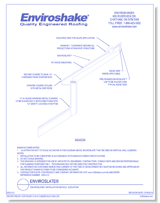 Enviroslate®: Installation Details - Elevation
