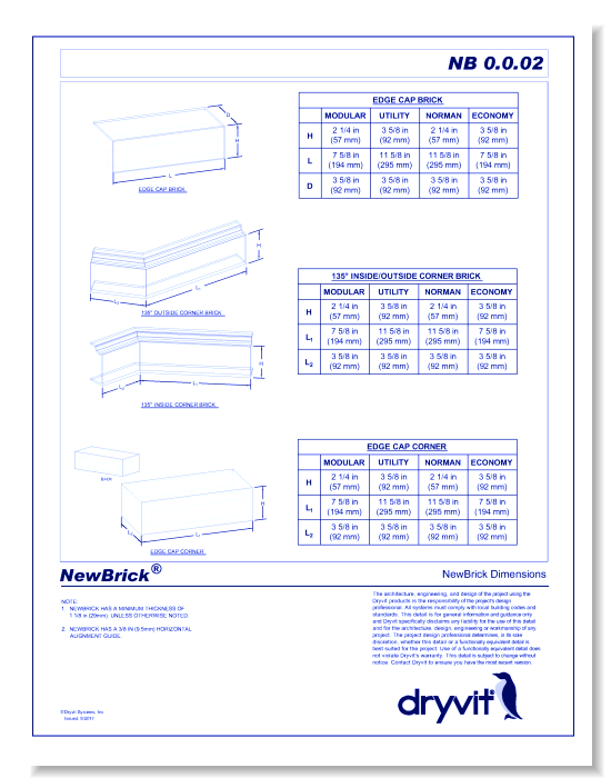 NewBrick® System: NewBrick Shapes and Dimensions 2
