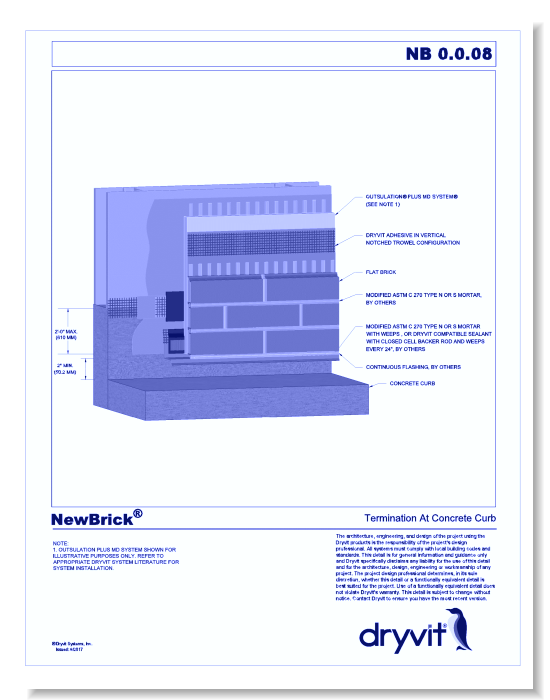 NewBrick® System: Termination at Concrete Curb