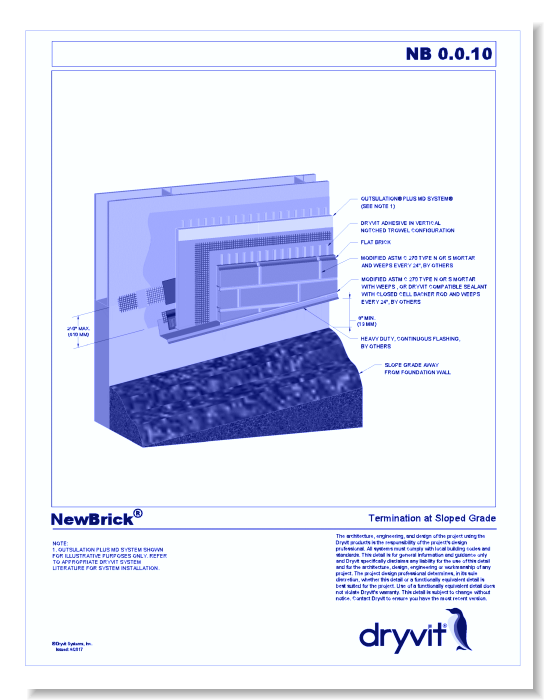 NewBrick® System: Termination at Sloped Grade