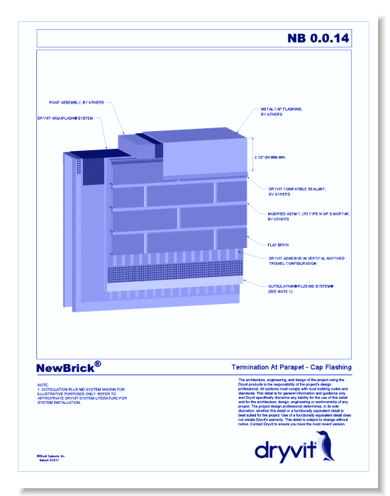 NewBrick® System: Termination at Parapet - Cap Flashing
