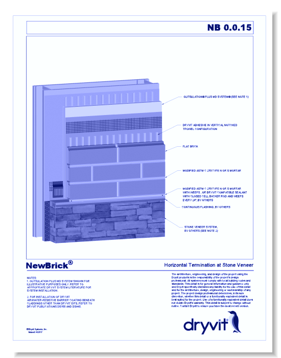 NewBrick® System: Horizontal Termination at Stone Veneer