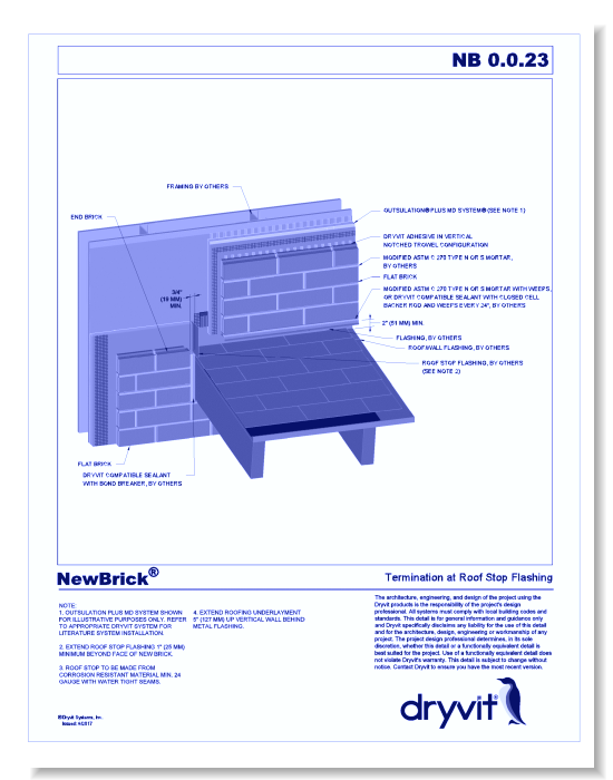 NewBrick® System: Termination at Roof Flashing
