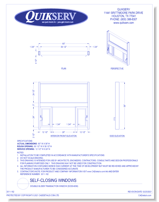Double-Slider Transaction Window (SCDS-6056)