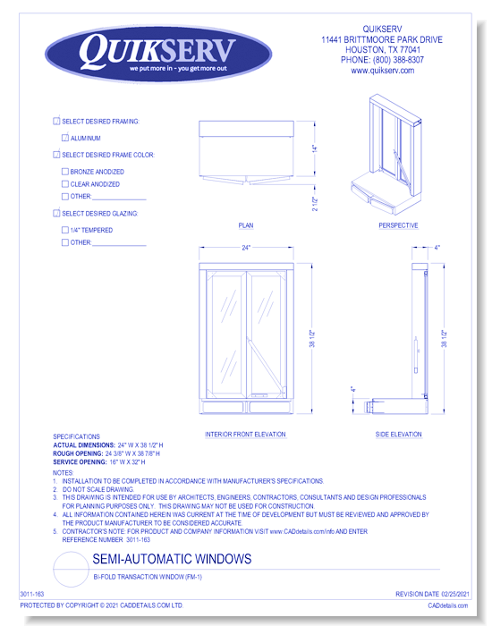 Bi-Fold Transaction Window (FM-1)