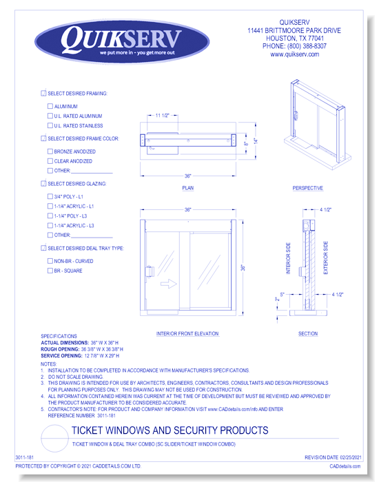 Ticket Window & Deal Tray Combo (SC Slider/Ticket Window Combo)