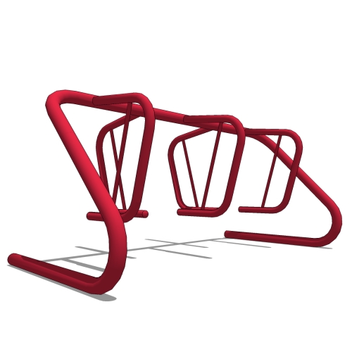 Spartan Bike Rack: 5 to 7 Bikes, Park Both Sides, Surface, Freestanding or In Ground Mount