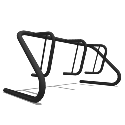 Spartan Bike Rack: 3 to 5 Bikes, Park One Side, Surface, Freestanding or In Ground Mount