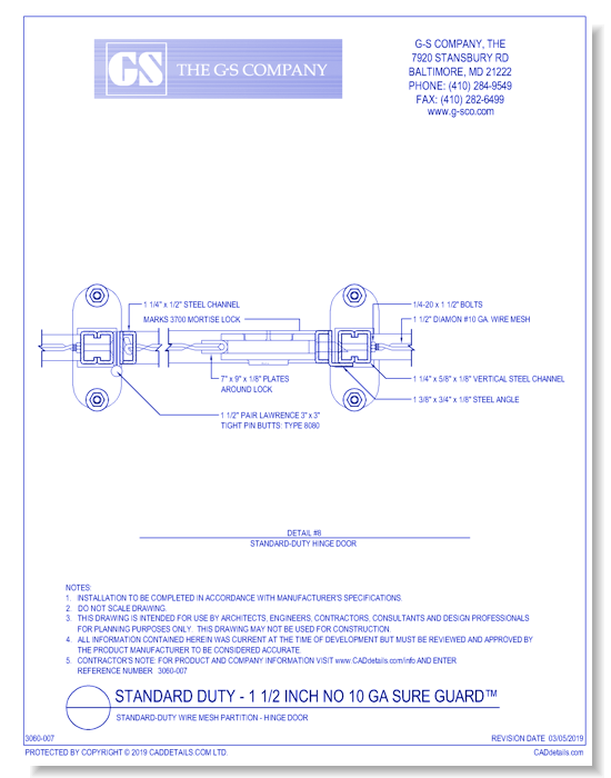 Standard-Duty Wire Mesh Partition - Hinge Door