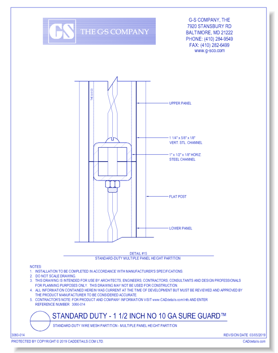 Standard-Duty Wire Mesh Partition - Multiple Panel Height Partition