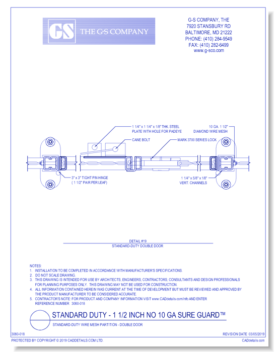 Standard-Duty Wire Mesh Partition - Doubel Door