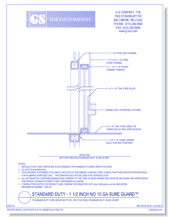 Standard-Duty Wire Mesh Partition - Section Thru Standard-Duty Slide Wicket