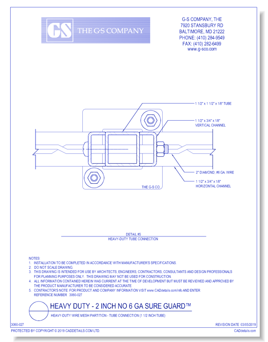 Heavy-Duty Wire Mesh Partition - Tube Connection (1 1/2 Inch tube)