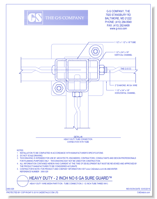 Heavy-Duty Wire Mesh Partition - Tube Connection (1 1/2 Inch tube three way)