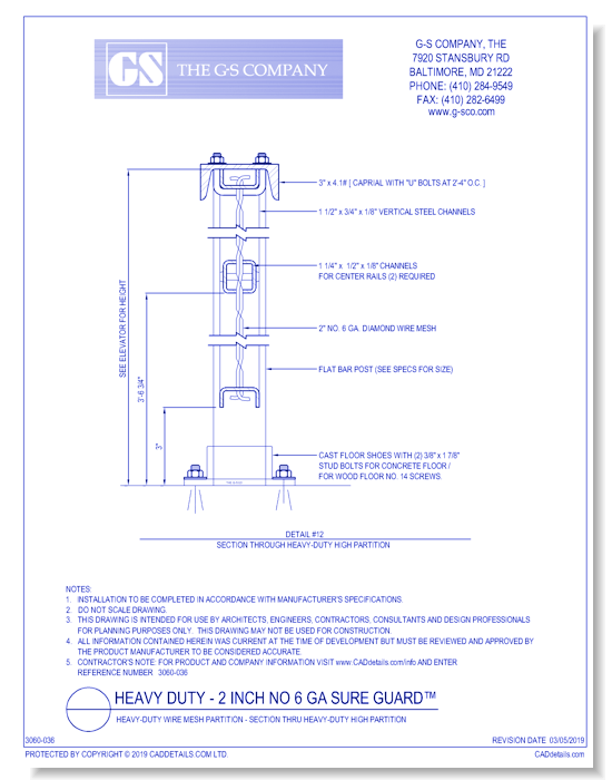Heavy-Duty Wire Mesh Partition - Section Thru Heavy-Duty High Partition