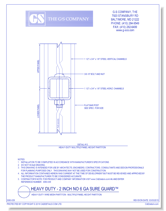 Heavy-Duty Wire Mesh Partition - Multiple Panel Height Partition