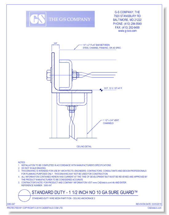 Standard-Duty Wire Mesh Partition - Ceiling Anchorage 2