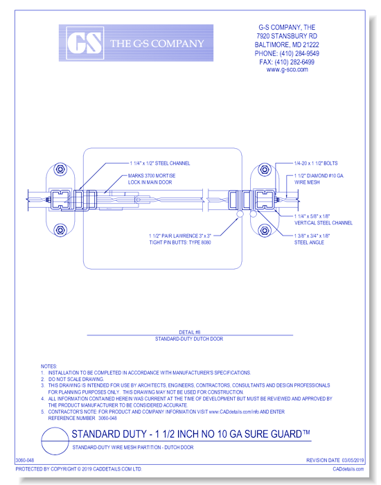 Standard-Duty Wire Mesh Partition - Dutch Door