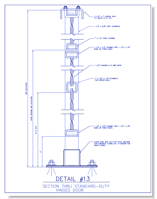 Standard-Duty Wire Mesh Partition - Section Thru Standard-Duty Hinged Door