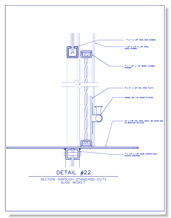 Standard-Duty Wire Mesh Partition - Section Thru Standard-Duty Slide Wicket