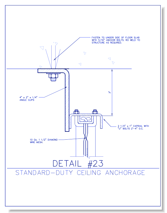 Standard-Duty Wire Mesh Partition - Ceiling Anchorage 1