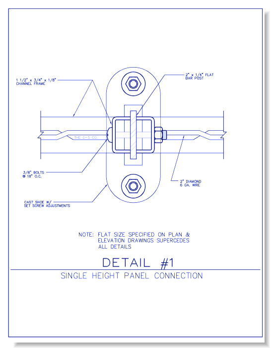 Heavy-Duty Wire Mesh Partition - Single Height Panel Connection