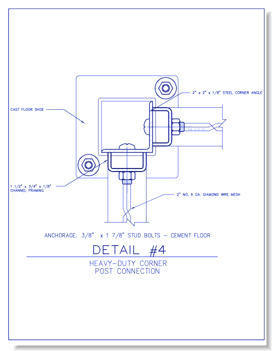 Heavy-Duty Wire Mesh Partition - Corner Post Connection