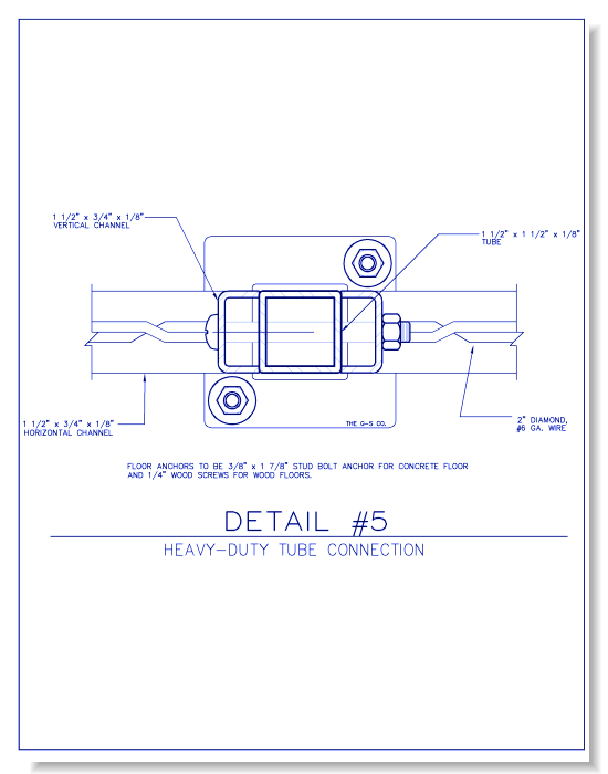 Heavy-Duty Wire Mesh Partition - Tube Connection (1 1/2 Inch tube)