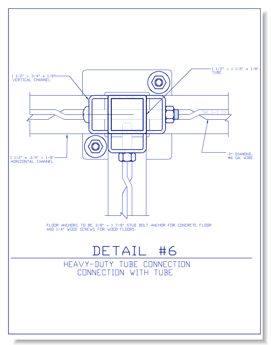 Heavy-Duty Wire Mesh Partition - Tube Connection (1 1/2 Inch tube three way)