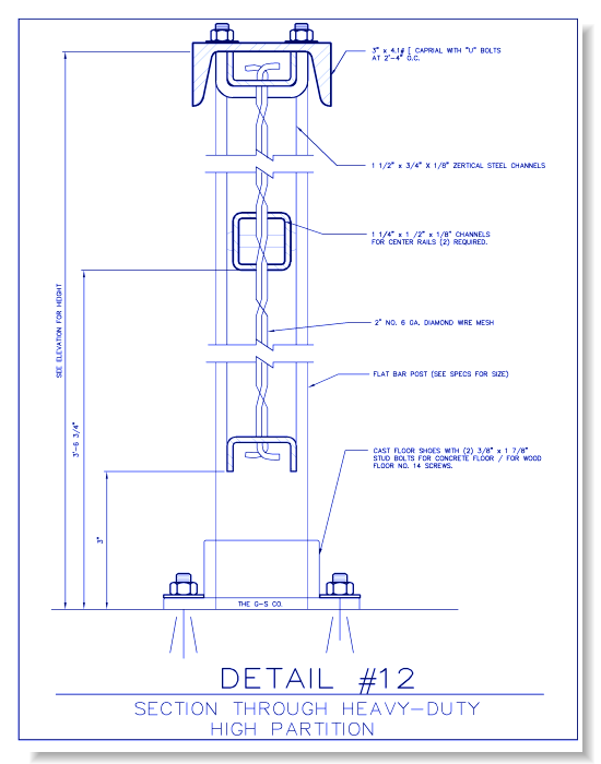Heavy-Duty Wire Mesh Partition - Section Thru Heavy-Duty High Partition