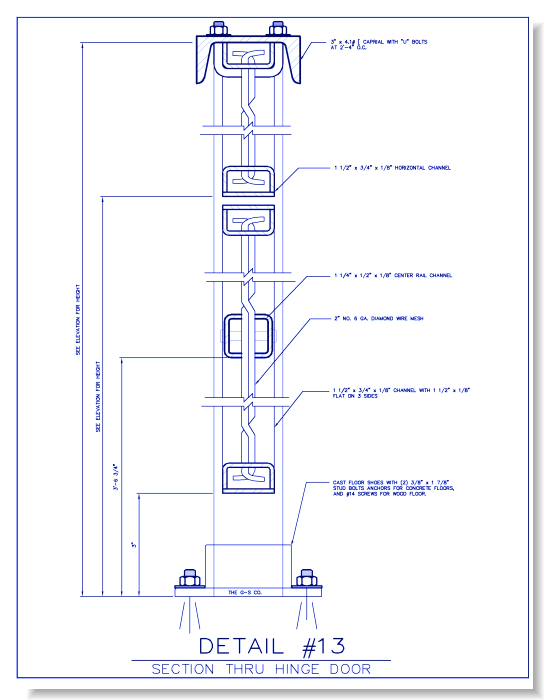 Heavy-Duty Wire Mesh Partition - Section Thru Hinge Door