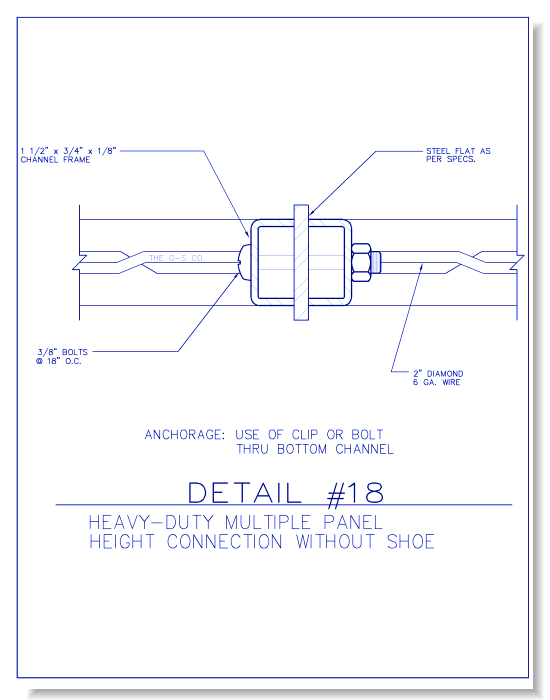 Heavy-Duty Wire Mesh Partition - Multiple Panel Height Connection Without Shoe