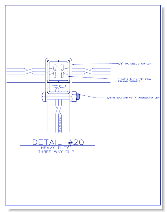 Heavy-Duty Wire Mesh Partition - Three Way Clip