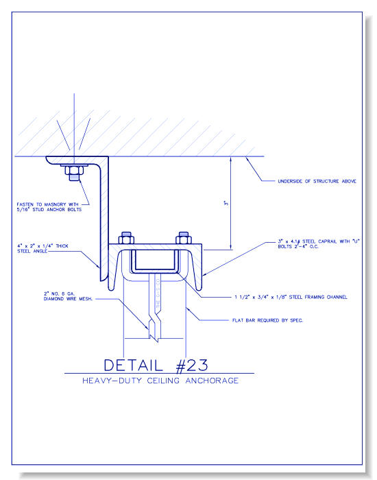 Heavy-Duty Wire Mesh Partition - Ceiling Anchorage