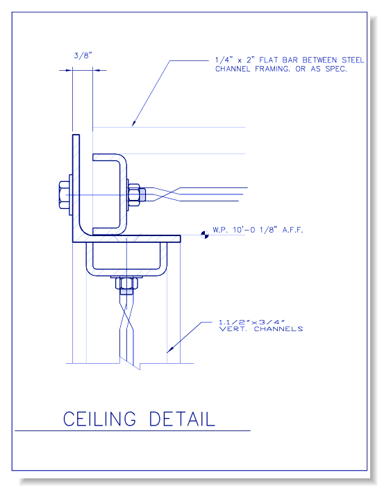 Standard-Duty Wire Mesh Partition - Ceiling Anchorage 2
