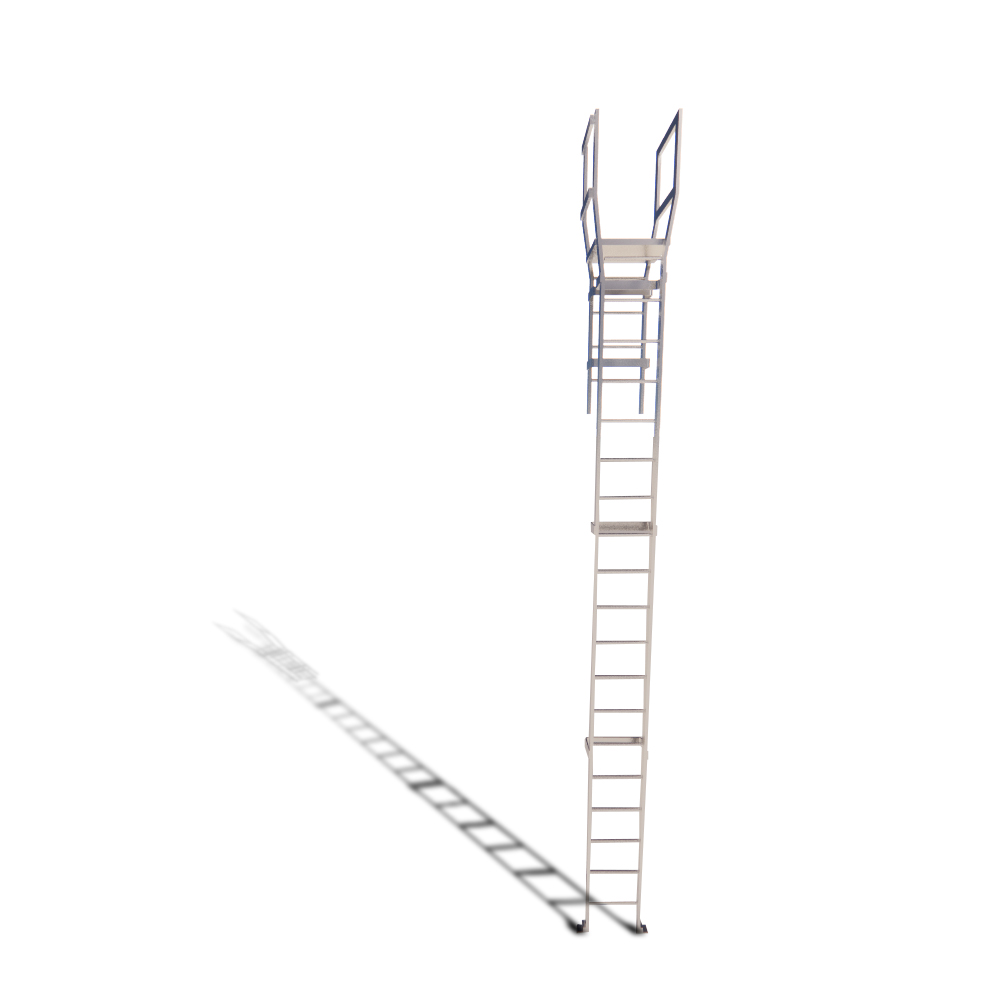 Exterior Roof Access Ladder: 564 Parapet Return with Crossover Platform